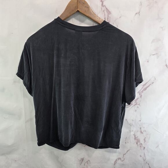 & Other Stories T Shirt Womens Medium 8 Black Blouse Twist Knot Front Stockholm - Picture 5 of 10